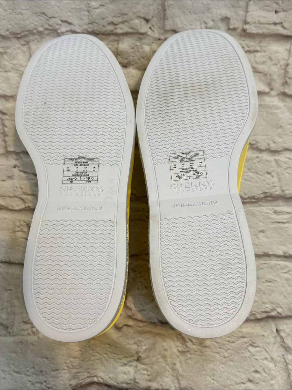 Sperry Authentic Original Float Slip-On Shoes Yellow Mens 13 water resistant